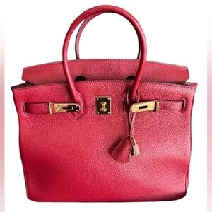 "Birkin" Style Leather Handbag
